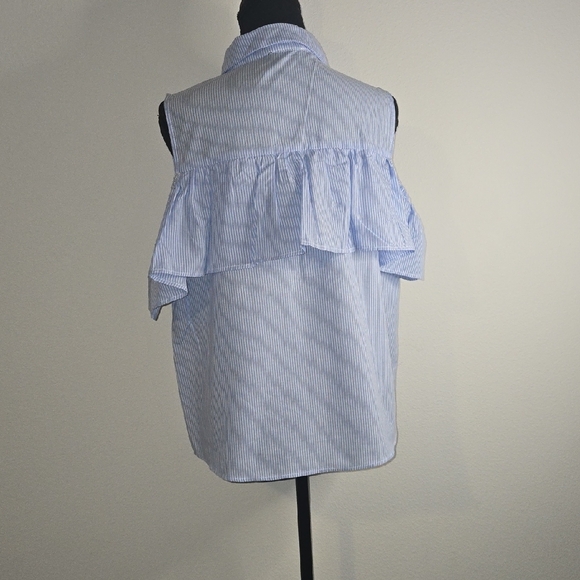 Timing Light Blue Ruffle Blouse - Picture 5 of 6